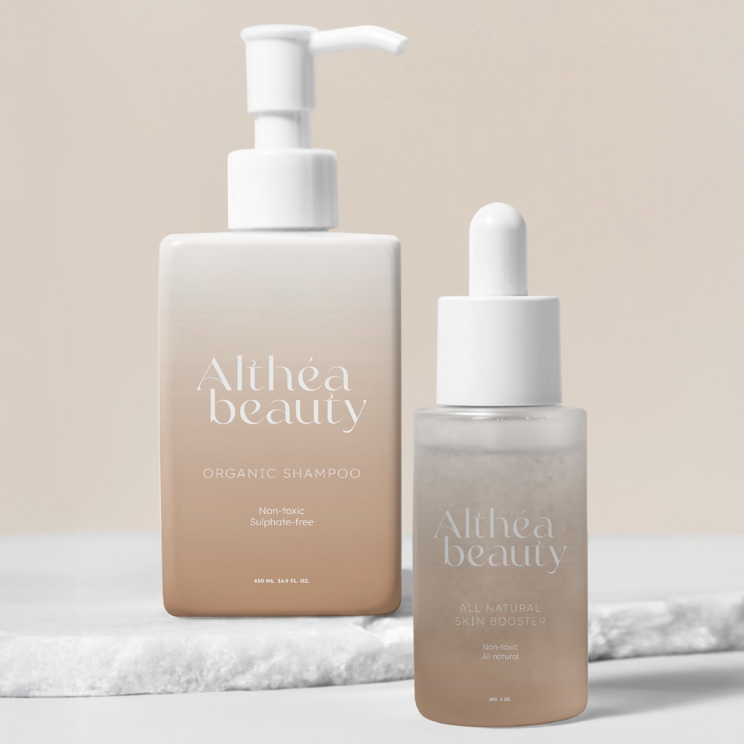 Custom-printed bottles and pumps