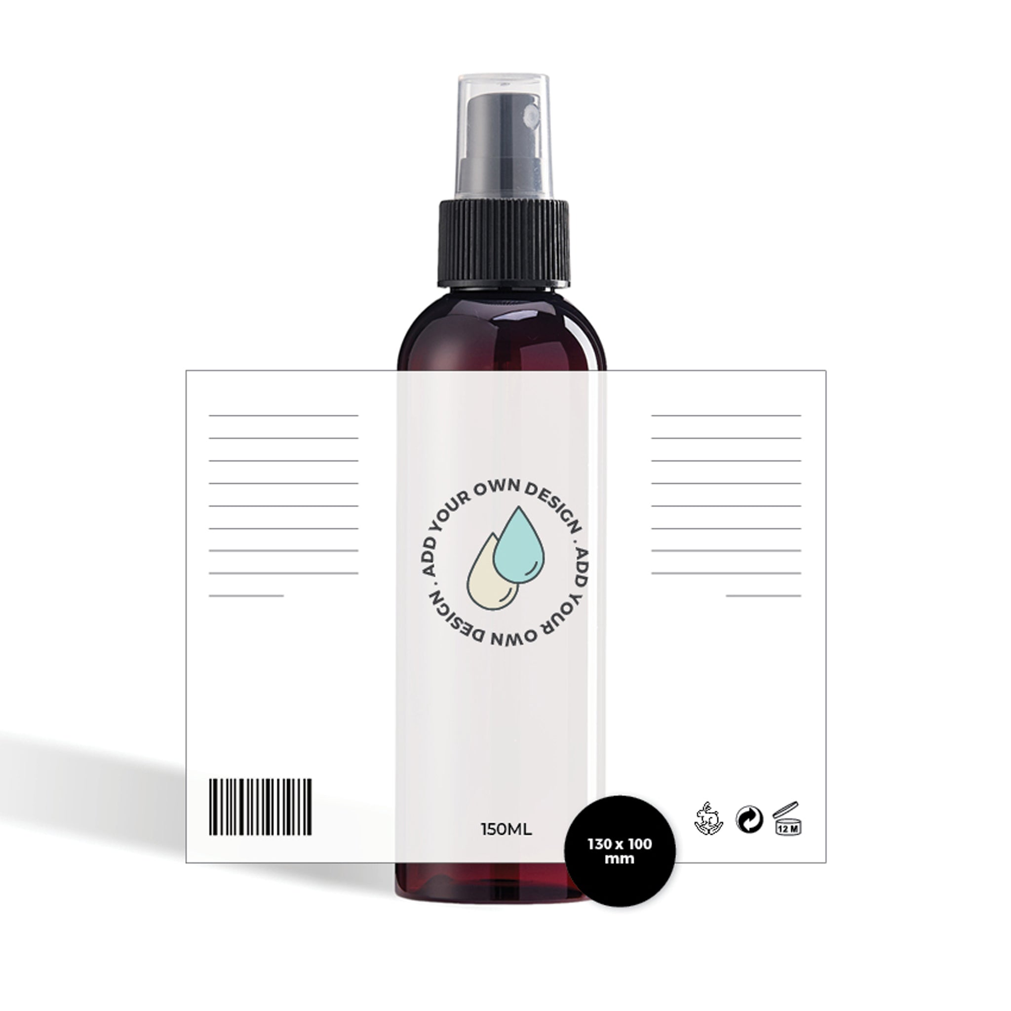 Custom-printed Plastic Spray Bottle Labels (Round Shouldered)
