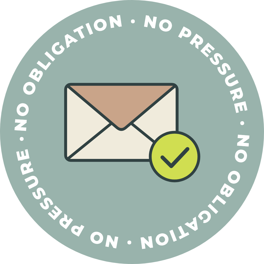 No obligation, no pressure badge
