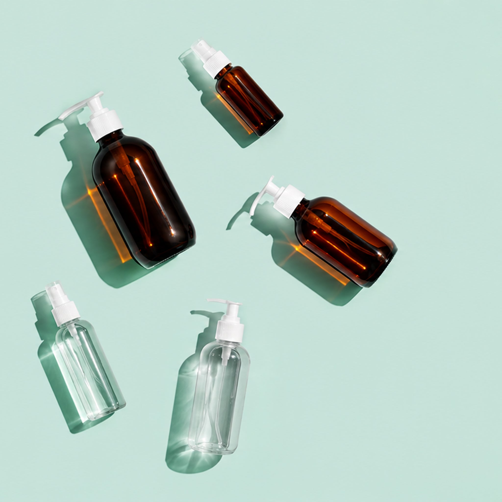 Sample Plastic Spray Bottle with Spray Pump Lid - Round Shoulder