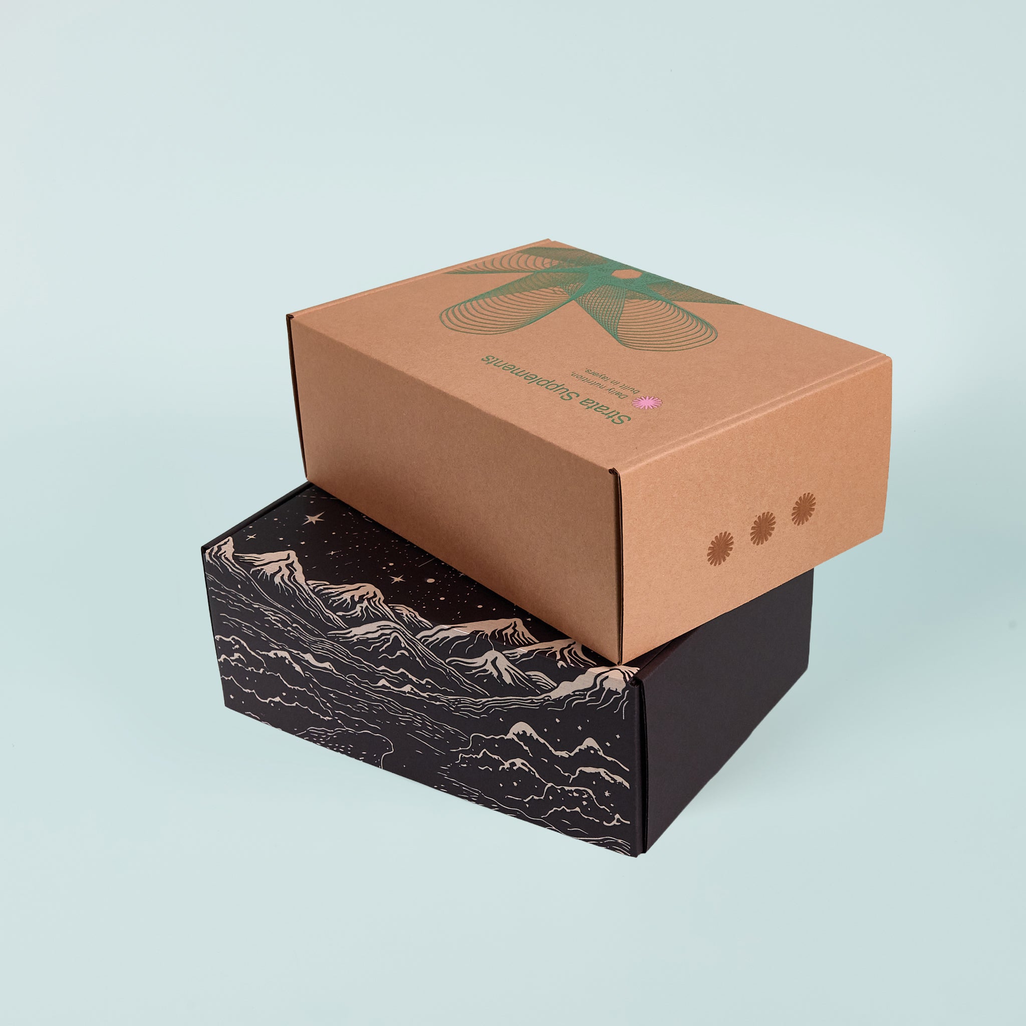 Full Colour + White Ink Print + Clear Spot Gloss Mailing Boxes