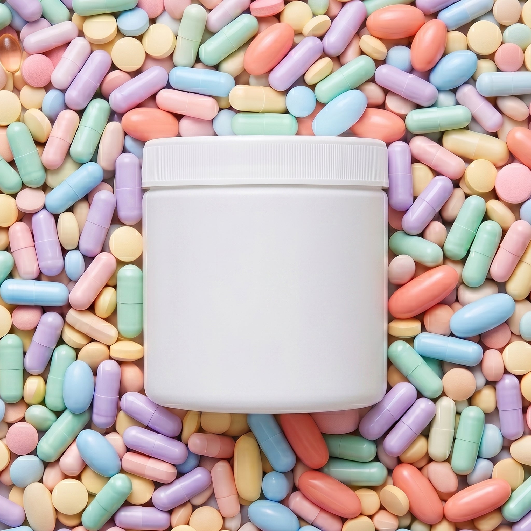 Sample Plastic Supplement Jar with Lid